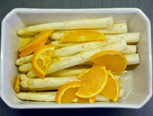 Zutaten für Orangenspargel