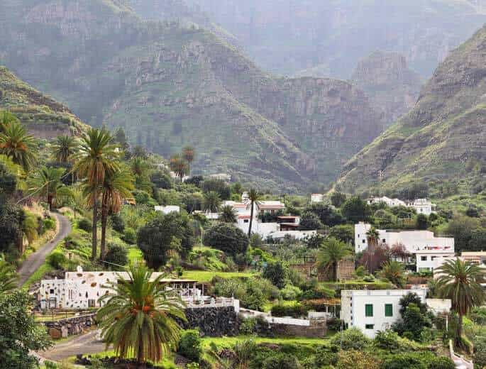 Gran Canaria Berge mit Dorf