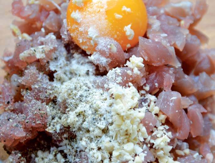 Thunfisch-Orangen-Küchlein, Rohmasse