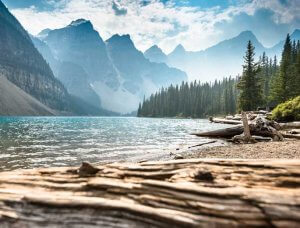 Kanada Moraine Lake mit Rocky Mountains